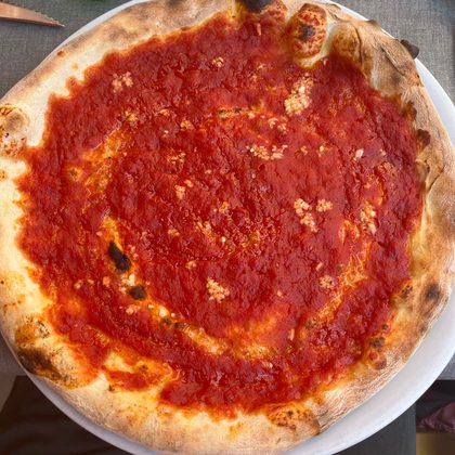 Pizza marinara, senza mozzarella